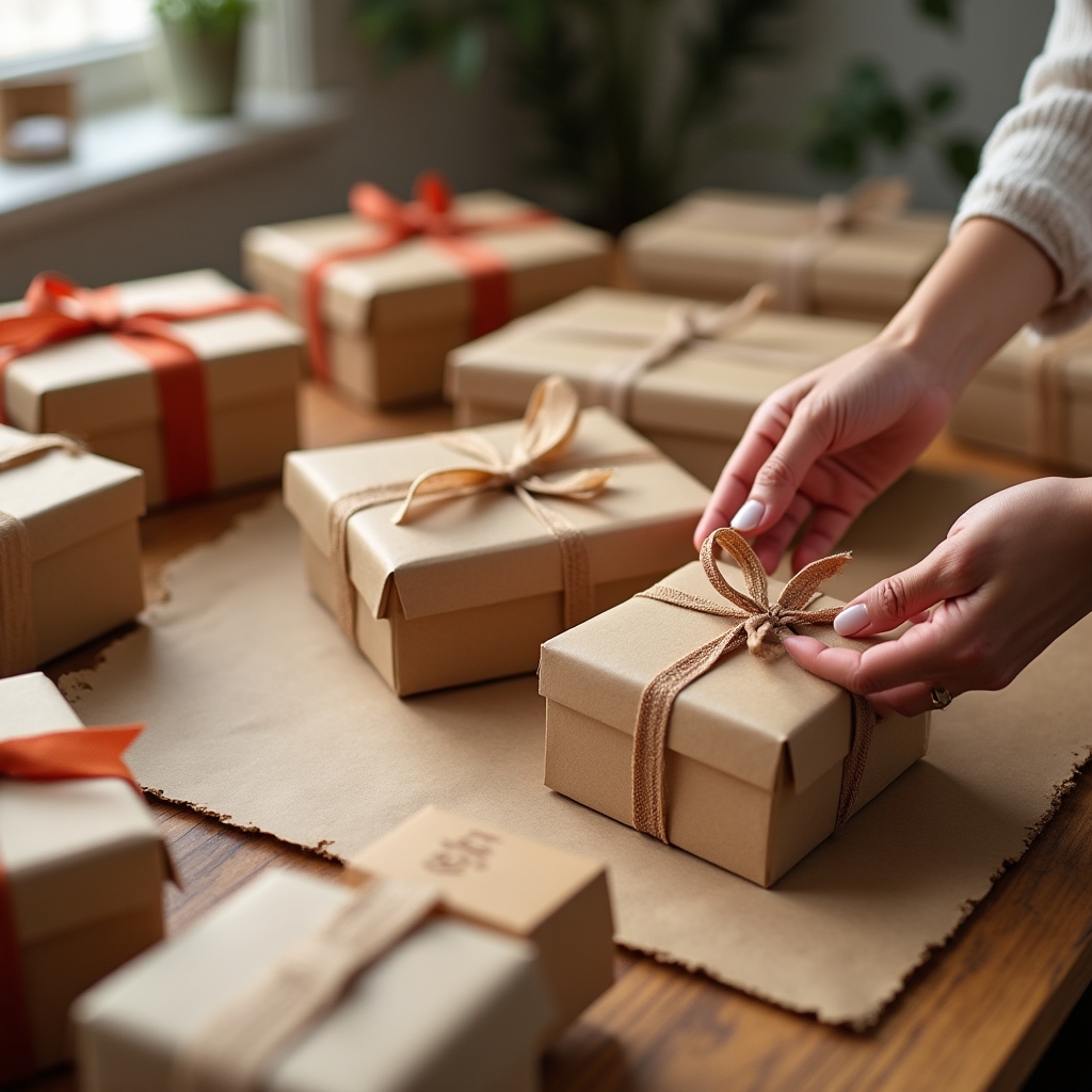 Empaques hechos con materiales reutilizados de un emprendimiento